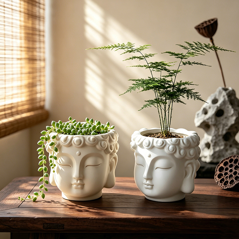 Echeveria Succulent - Vaso Decorativo em Resina em Forma