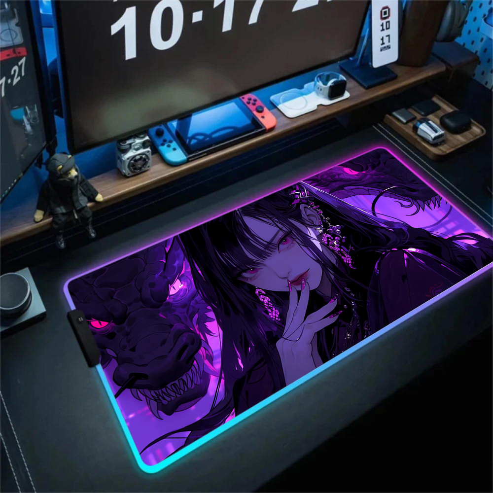 Tradescantia Purple - Anime menina mousepad gaming mouse pad