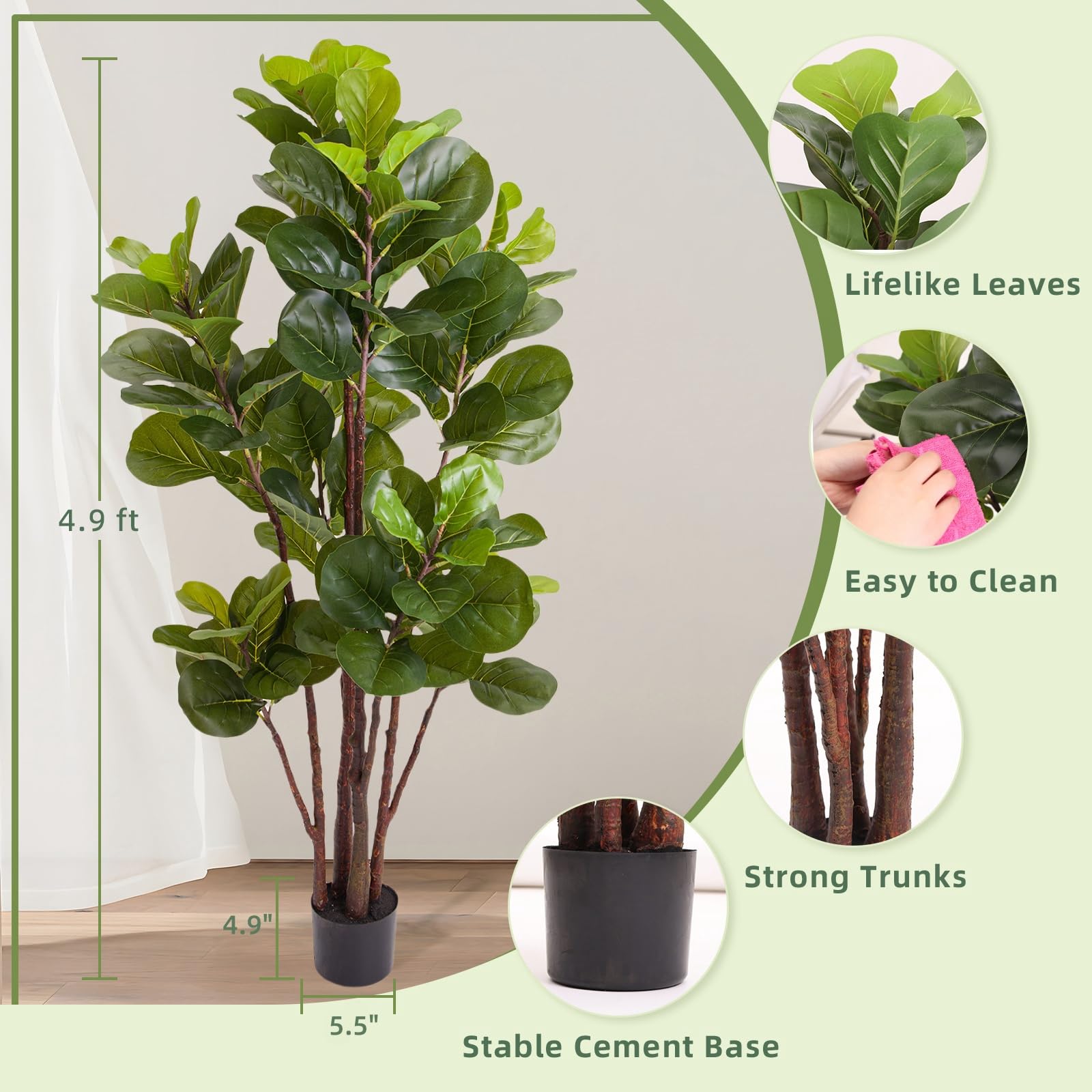 Figueira Artificial Fiddle Lea - Ficus Lyrata Tree avaliação e preço